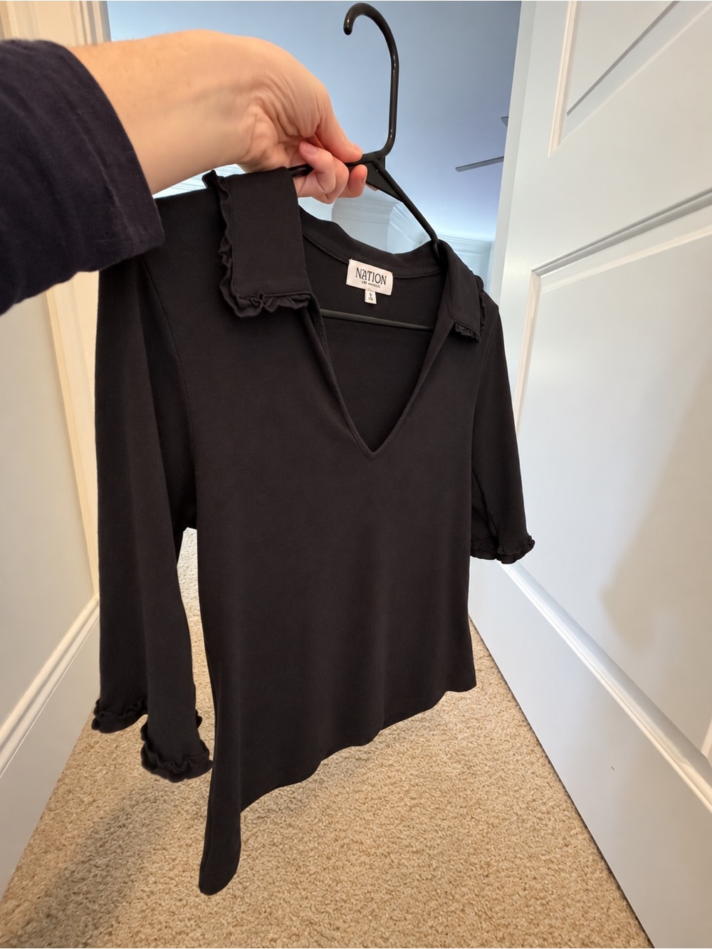 Nation LTD Allison Collared Tee - Navy Night Sky Size Small - Only worn once! - Picture 2 of 10